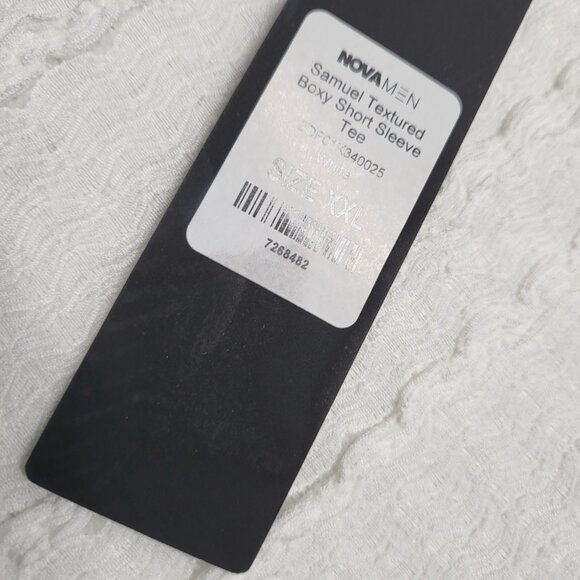 Nova Men T Shirt XXL Samuel Textured Boxy Short Sleeve White NWT - Picture 4 of 13